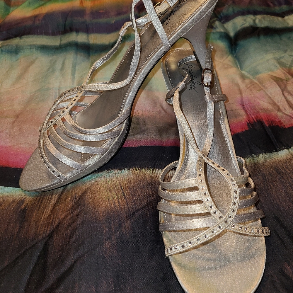 Jacqueline Ferrar Silver Evening Shoes 10M